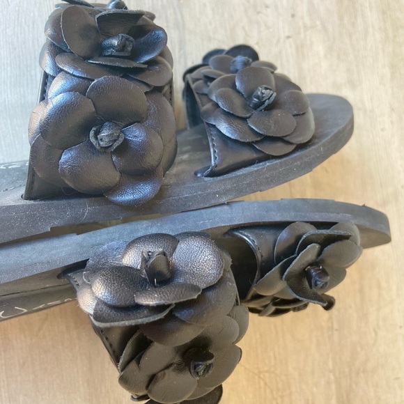 JEFFREY CAMPBELL Rosebud double strap black slide - Picture 16 of 16